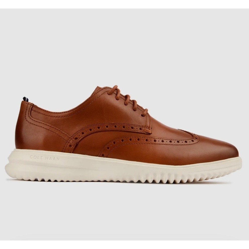 Cole Haan Men's Grand+ Wingtip Oxford Shoes C34022 British Tan Sz 8.5M NEW! $195